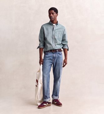 Gant Camicia in popeline Regular Fit verde