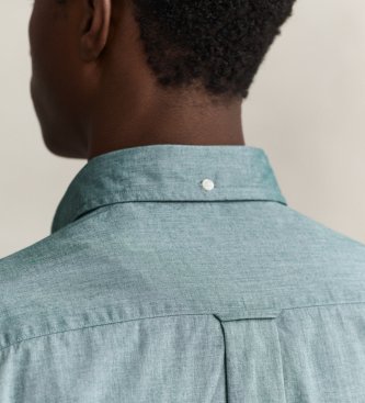 Gant Camicia in popeline Regular Fit verde
