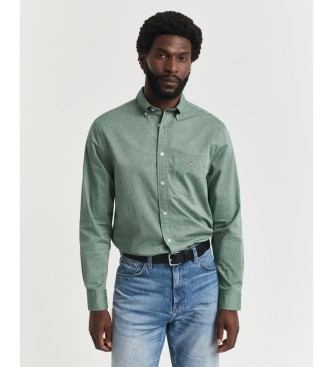 Gant Chemise classique à coupe régulière en popeline verte