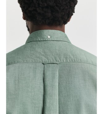Gant Chemise classique à coupe régulière en popeline verte