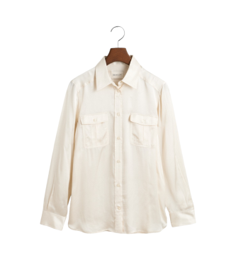 Gant Camisa Regular Fit Con Bolsillo blanco