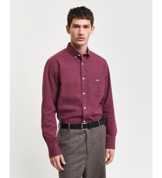 Gant Regular Fit Shirt with burgundy micro print