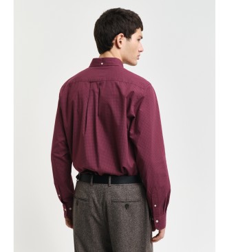 Gant Regular Fit Shirt with burgundy micro print