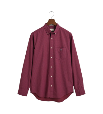 Gant Regular Fit Shirt with burgundy micro print