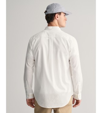 Gant Camisa branca de algodo e linho de ajuste regular