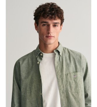 Gant Chemise  coupe rgulire, coton et lin vert