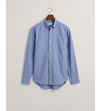 Gant Camisa Regular Fit de algodn y lino azul