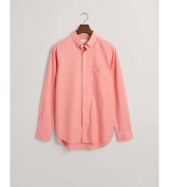 Gant Regular Fit-skjorta i rosa bomull och linne