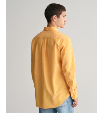 Gant Camisa Regular Fit de algodn y lino amarillo