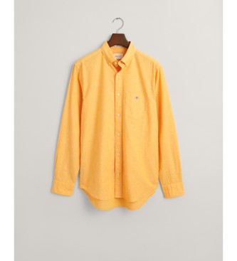 Gant Camisa de ajuste regular em algodo e linho amarelo
