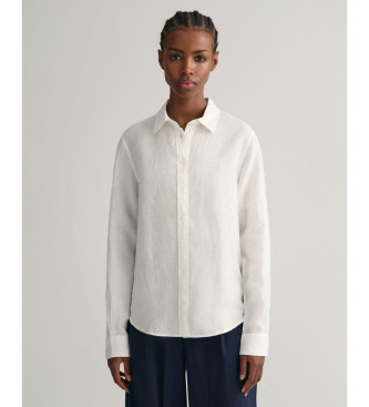 Gant Camisa Regular Fit de cambray de lino blanco