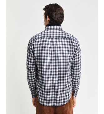 Gant Camisa xadrez de flanela de corte regular azul