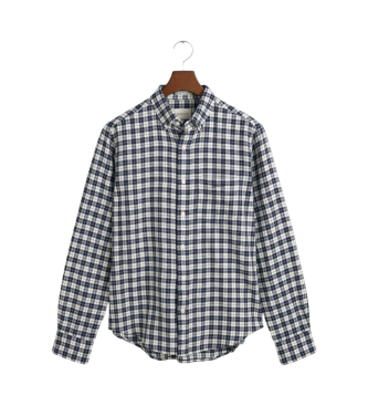 Gant Camisa xadrez de flanela de corte regular azul