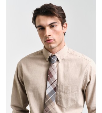 Gant Regular Fit beige marmoreret flannelskjorte