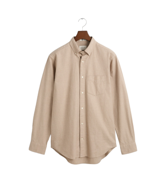 Gant Regular Fit beige marmoreret flannelskjorte