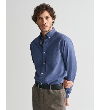 Gant Camicia in flanella screziata blu scuro dalla vestibilit regolare