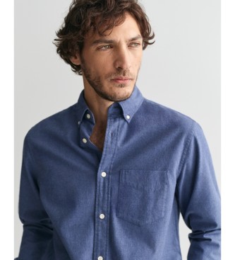 Gant Camicia in flanella screziata blu scuro dalla vestibilit regolare