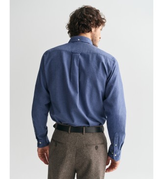 Gant Camicia in flanella screziata blu scuro dalla vestibilit regolare