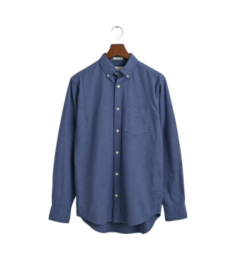 Gant Camicia in flanella screziata blu scuro dalla vestibilit regolare