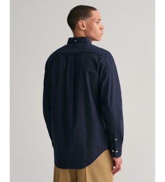 Gant Camisa de flanela em azul-marinho de corte regular