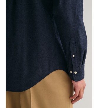 Gant Camicia in flanella screziata blu scuro dalla vestibilit regolare