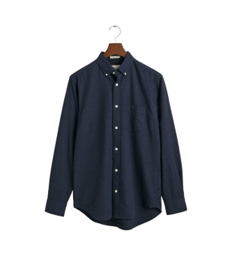 Gant Camisa de flanela em azul-marinho de corte regular