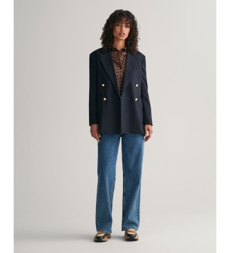 Gant Regular Fit Chiffonhemd aus Baumwolle mit geometrischem Druck in Marineblau