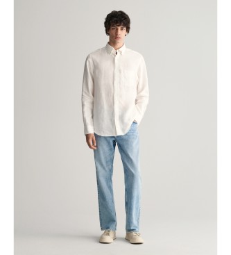 Gant Camisa Regular Fit de lino blanco