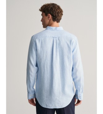 Gant Camisa de linho de corte regular azul