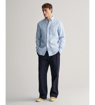 Gant Regular Fit Linen Shirt blue