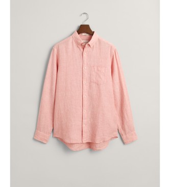Gant Różowa koszula lniana o regularnym kroju