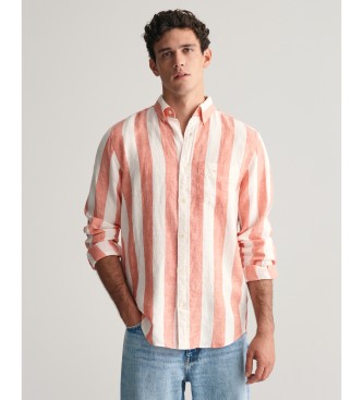 Gant Camicia in lino a righe arancioni vestibilit regolare