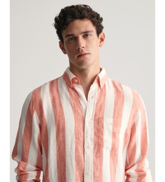 Gant Camicia in lino a righe arancioni vestibilit regolare