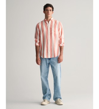 Gant Camicia in lino a righe arancioni vestibilit regolare