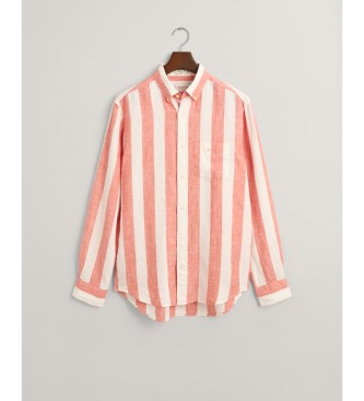 Gant Camicia in lino a righe arancioni vestibilit regolare