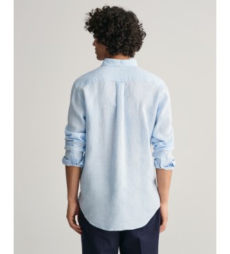 Gant Camicia in lino pied de poule blu dalla vestibilit regolare