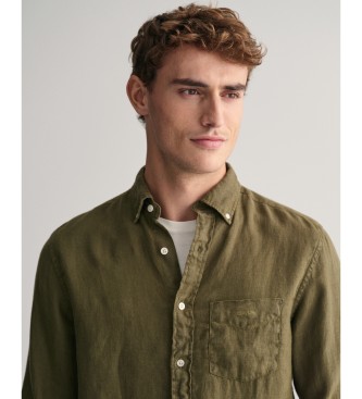 Gant Camicia in lino tinto in capo verde dalla vestibilit regolare