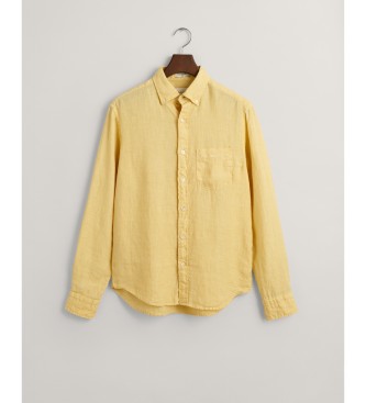 Gant Regular Fit Leinenhemd gefrbt in gelbem kchengefrbtem Leinen