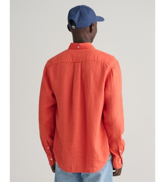 Gant Lanena srajca Regular Fit, pobarvana v oranžni barvi
