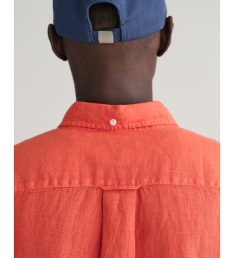 Gant Regular Fit linnen overhemd in doorgeverfd oranje linnen
