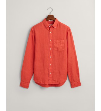 Gant Regular Fit linnen overhemd in doorgeverfd oranje linnen