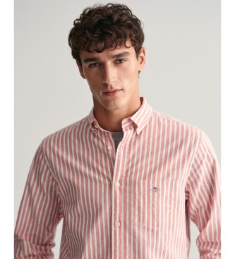 Gant Camicia Regular Fit in cotone e lino a righe rosa