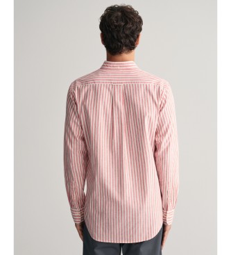 Gant Regular Fit Hemd aus Leinen und Baumwolle mit rosa Streifen