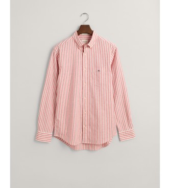 Gant Camisa de linho e algodo de ajuste regular com riscas cor-de-rosa