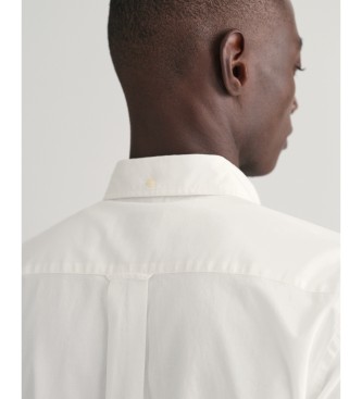 Gant Chemise  manches courtes Regular Fit en coton et lin blanc