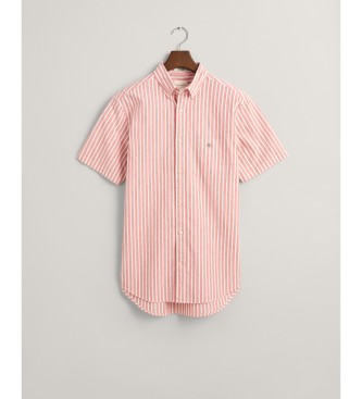 Gant Lniana koszula w różowe paski o regularnym kroju