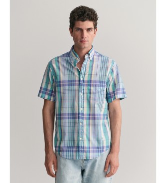 Gant Regular Fit short sleeve shirt in madras blue