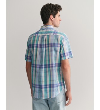 Gant Regular Fit short sleeve shirt in madras blue