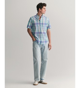 Gant Regular Fit short sleeve shirt in madras blue