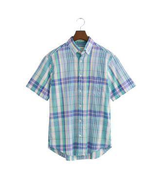 Gant Regular Fit short sleeve shirt in madras blue